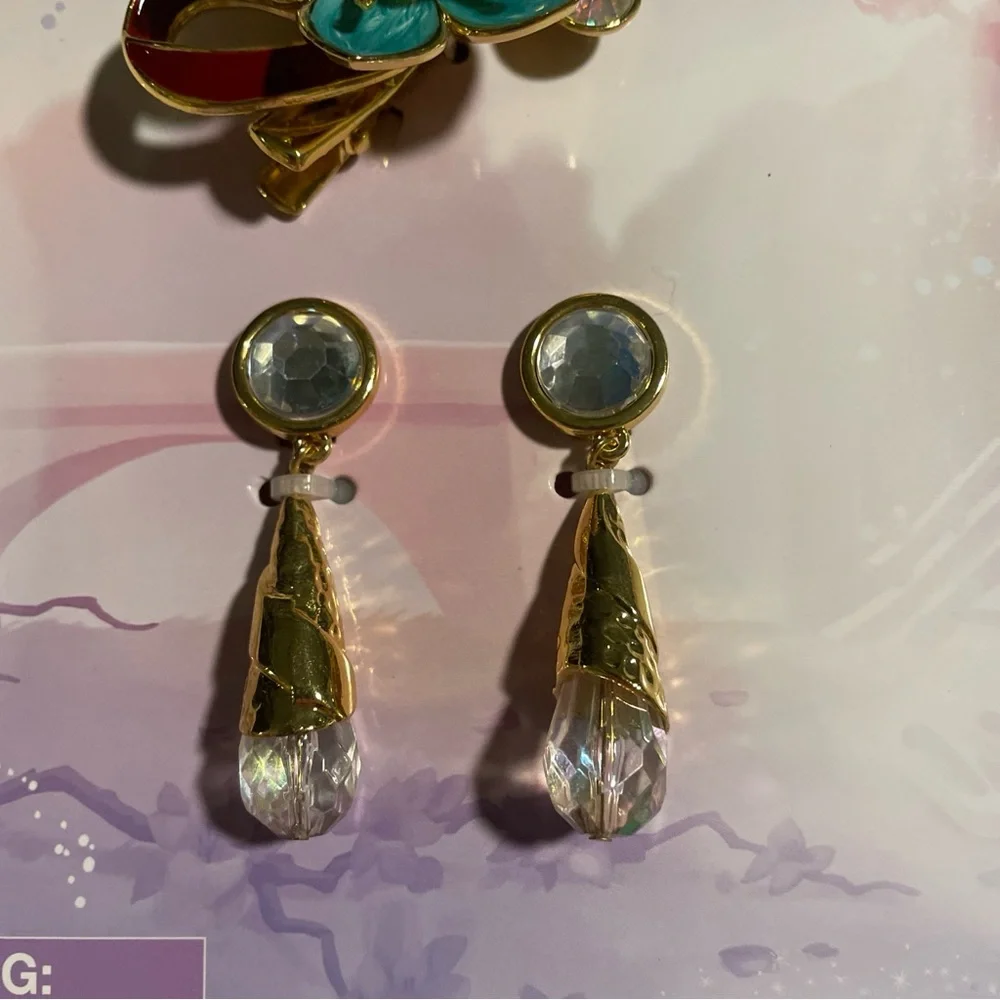 Disney Princess Mulan Costume Jewelry Accessory Set Hair Clip & Clip Earrings